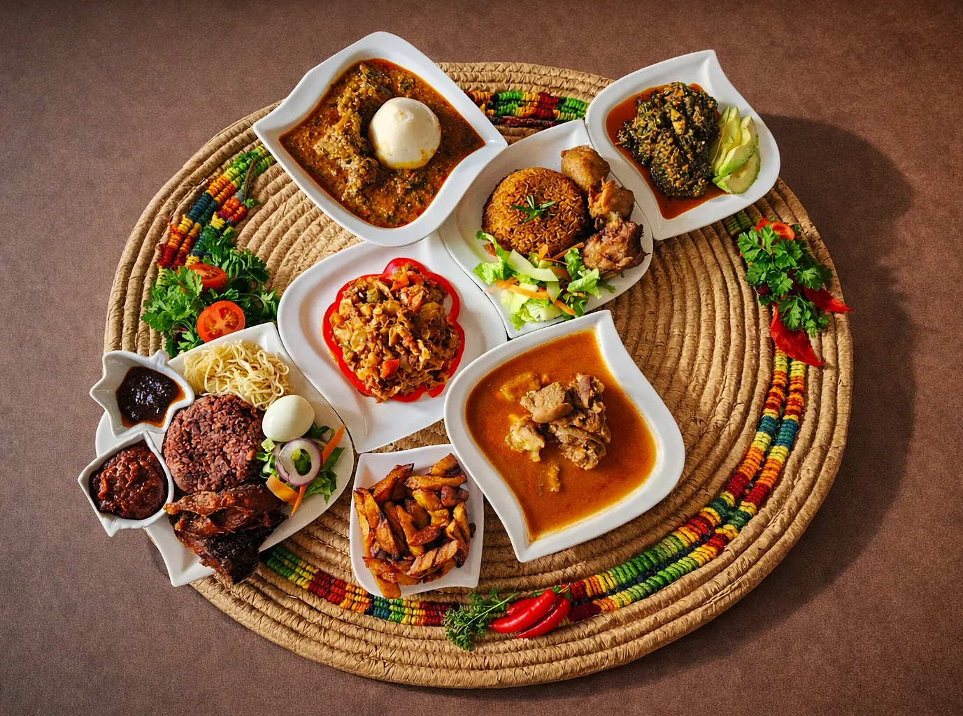 A selection of JezFoods Ghanaian dishes