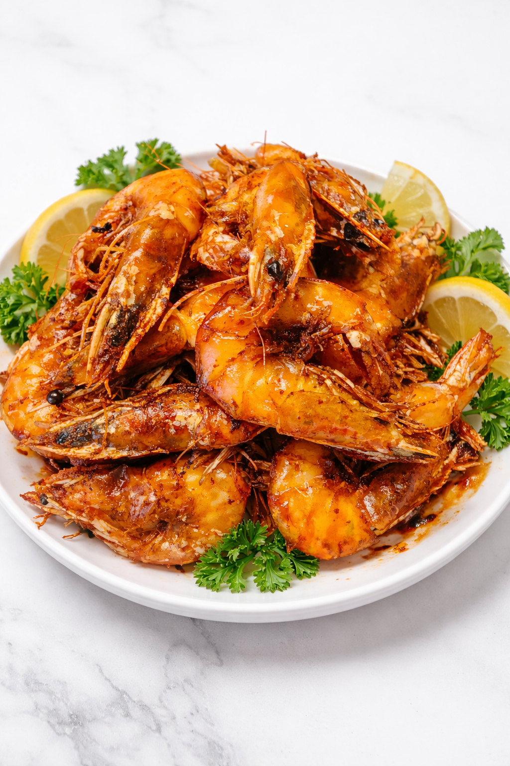 Fried whole shrimp